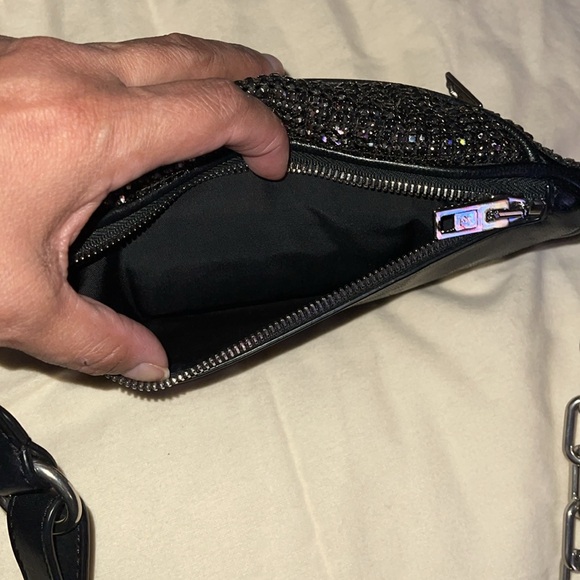 Preloved Alexander Wang bum bag with rhinestones excellent condition silver HW. - Picture 12 of 12